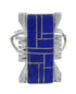 Lapis Inlay Sterling Silver Ring Size 4-3/4 VX61334